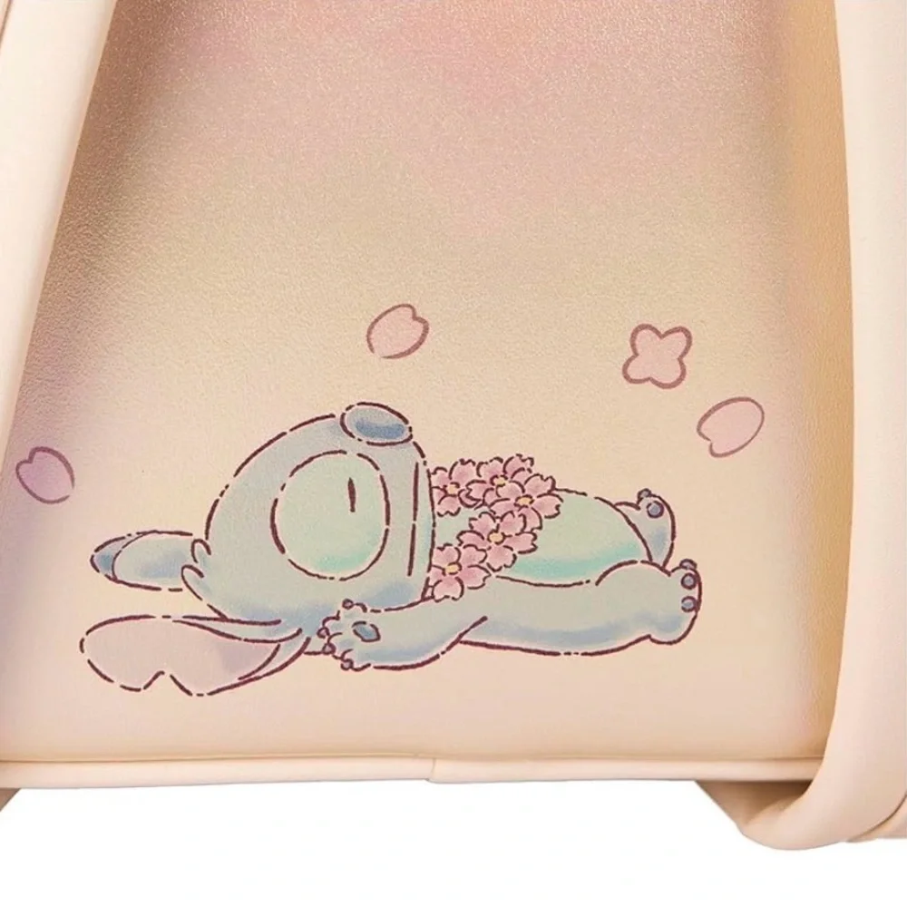 Disney Loungefly  Stitch & Angel Cherry Blossom Heart Mini Backpack NWOT.